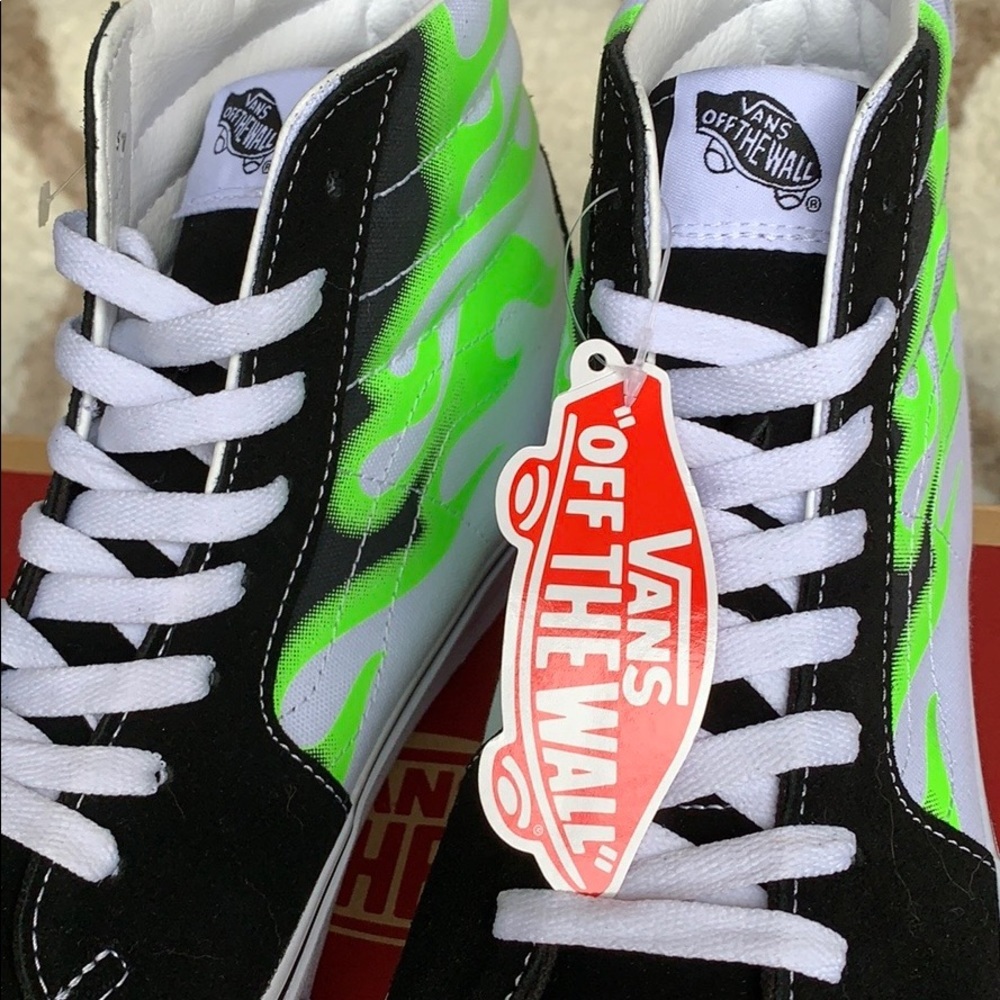 •VANS SK-8 HI FLAME black/true white Mens - Picture 12 of 16